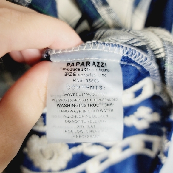 Paparazzi Heavy Embordered Back Plaid Button Up - Picture 5 of 6